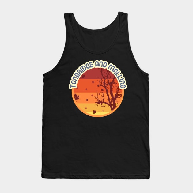 Tonbridge and Malling England Great Britain Leaves Falling Autumn and Fall Amber Autumn, Best gift for September October and November, leaf falling Tank Top by AbsurdStore